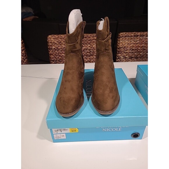 Dominique Nicole Ankle Boots Dark Brown Womens Size 7.5M NWB - Picture 4 of 8